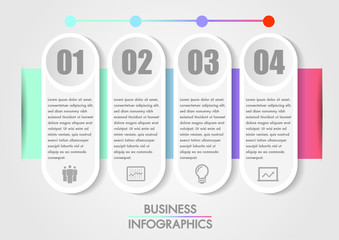 Wall Mural - business infographics concept template is 4 option step with icon can be used for diagram infograph 