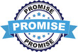 Blue black rubber stamp with Promise concept