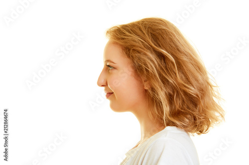 Gesicht Einer Blonden Frau Seitlich Im Profil Stock Foto Adobe Stock