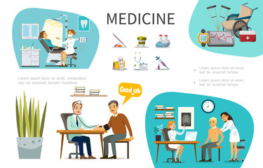 Wall Mural - Flat Medical Treatment Concept