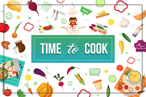 Flat Eco Food Colorful Concept