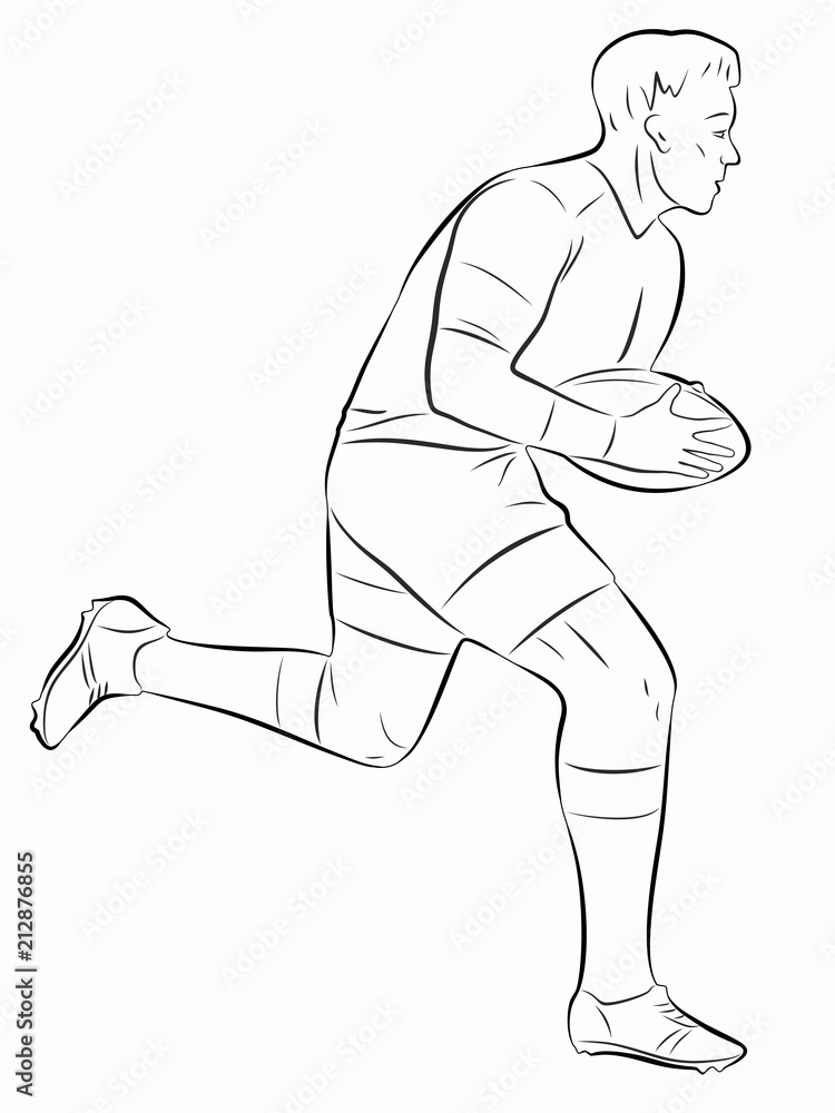 illustration of a rugby player, vector draw Stock Vector | Adobe Stock