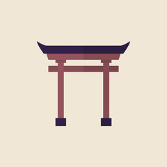 Poster - Illustration of a Torii gate