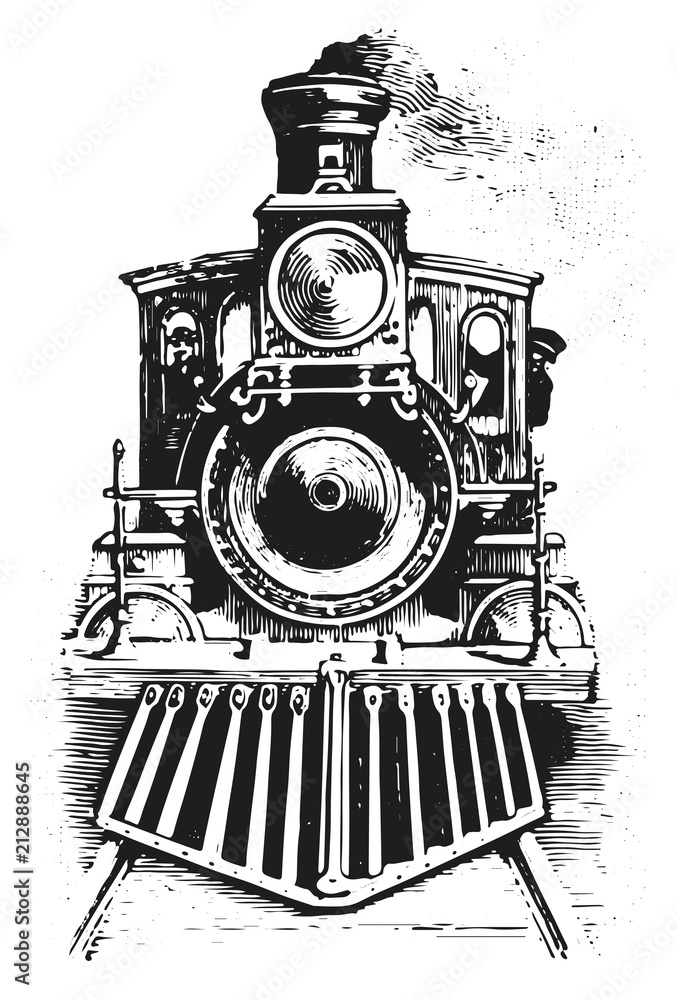 steam locomotive railway #vector #isolated - Lokomotive Lok - obrazy, fototapety, plakaty 
