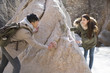 © Blue Jean Images - Happy young Chinese couple enjoying winter outing