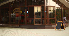 Modern Street Cafe In The City Park