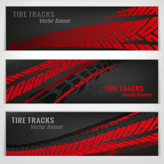 Wall Mural - Tire track banners