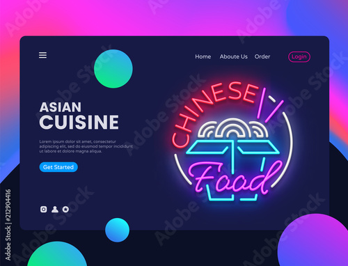 Chinese Food Concept Banner Asian Cuisine Neon Sign Can Use For Web Banner Infographics Website Template Fast Food Light Banner Vector Illustration Isolated Buy This Stock Vector And Explore Similar Vectors