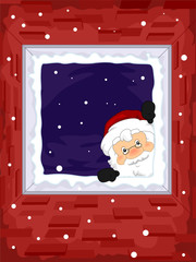 Canvas Print - Xmas Santa Chimney Illustration