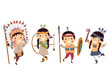 Stickman Kids Native American Indian Outfits