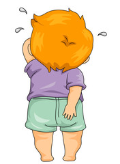 Wall Mural - Toddler Boy Cry Spank Illustration