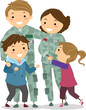 Stickman Kids Family Military Illustration