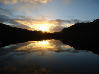 SUNSET over the  mountains lake...Os...Norway