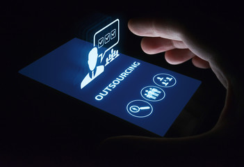 Wall Mural - outsourcing human resources business internet technology concept