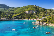 Beautiful Bay Near Paleokastritsa Village, Corfu Island, Greece