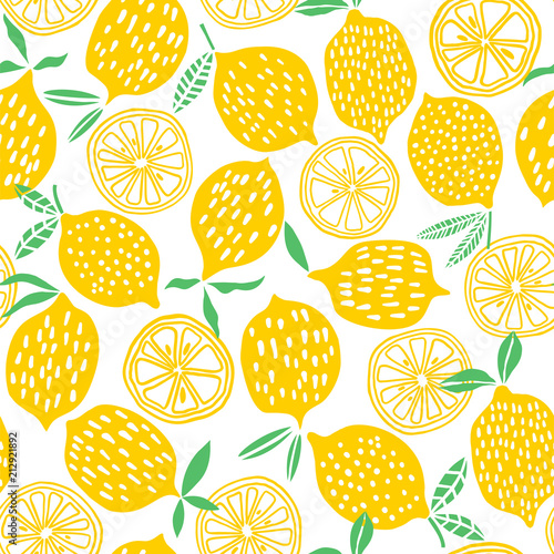 Photo Lemon seamless pattern vector illustration