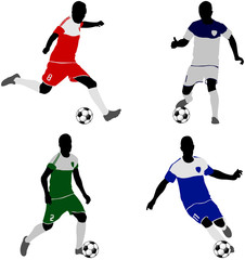 Wall Mural - soccer players silhouettes