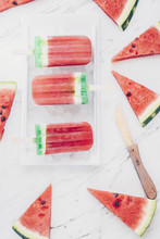 Watermelon Ice-lollies And Watermelon Slices 