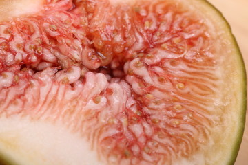 A sliced figs with seeds close-up