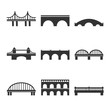 Collection of vector bridges icons for web, print, mobile apps design