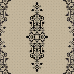 Wall Mural - Vintage frame with black ornament