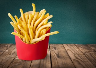 Sticker - French fries in a red carton box