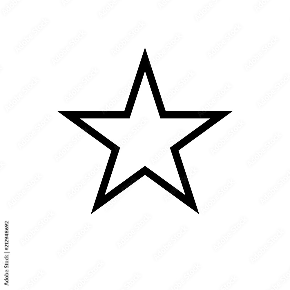 Star icon, classic form, outline variant. Easily colorable vector design on isolated background. - obrazy, fototapety, plakaty 