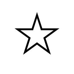 star icon, classic form, outline variant. easily colorable vector design on isolated background.