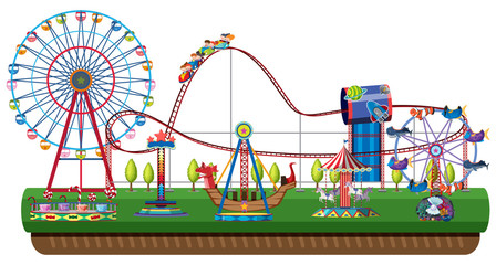 Amusement park on white background