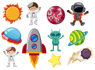 Wall Mural - A Set of Solar System Element