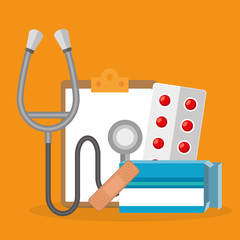 Sticker - medical healthcare with set icons