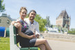 © Louis-Photo - Pregnant couple portrait outside in Quebec city