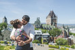 © Louis-Photo - Pregnant couple portrait outside in Quebec city