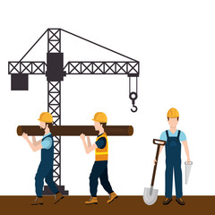 Sticker - construction workers with under construction icons