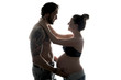 © Louis-Photo - against the light portrait of pregnant couple