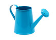 Blue watering can isolated on a white background.