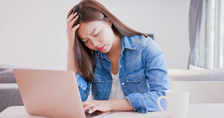 woman use computer work