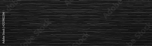 Panorama of black modern stone wall background and pattern Canvas Print