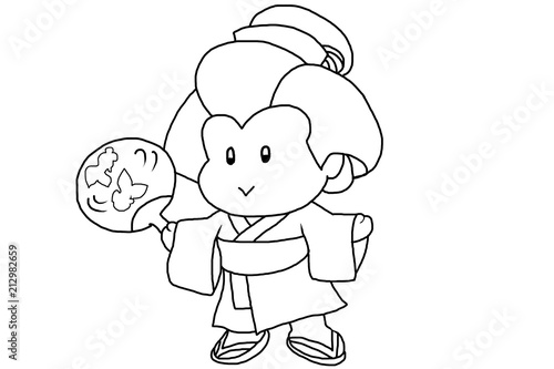 昔の女性 塗り絵 Stock イラスト Adobe Stock