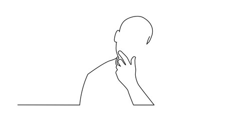 Wall Mural - animation of continuous line drawing of man analyzing opportunities
