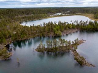 Wall Mural - Lakes in forest