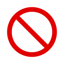 Red Ban / Banned Or Restriction Sign Flat Vector Icon For Print And Websites
