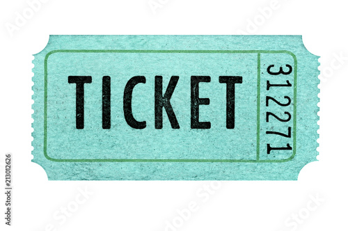 Fotomural Old cinema ticket isolated white