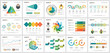 Colorful statistics or training concept infographic charts set. Business design elements for presentation slide templates. For corporate report, advertising, leaflet layout and poster design.