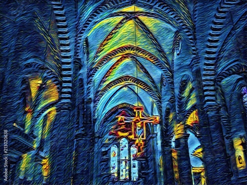Catholic Church Interior Inside Old Architecture Of Italy Big