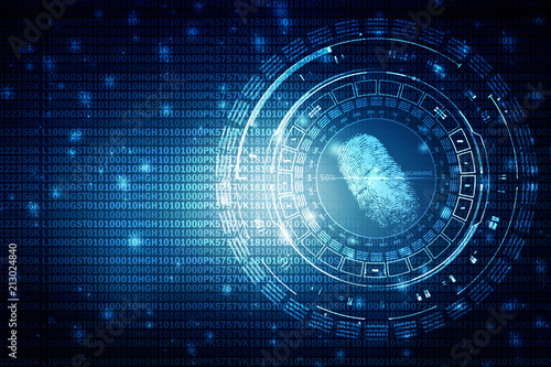 фотография Fingerprint Scanning Technology Concept 2d Illustration