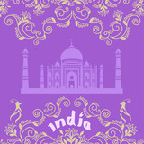 Fototapeta Londyn - Card with Indian ornament
