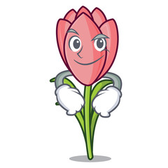 Sticker - Smirking crocus flower character cartoon