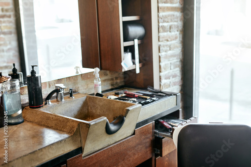 Barber Shop Interior Men Beauty Hair Salon Sink Buy This