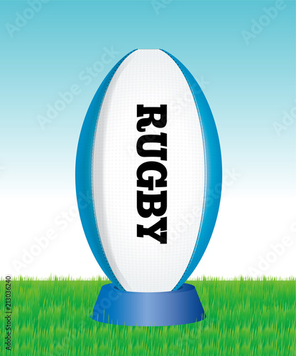 芝生に置かれたラグビーボール 公式球白ベース ラグビーのボールのイラスト 縦 Stock Vector Adobe Stock
